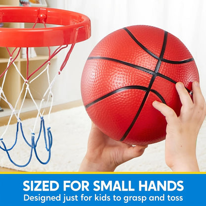 Indoor Basketball Hoop for Kids Over the Door, Light Up LED Scoreboard 4 Balls Air Pump 3 Game Modes 7 Light Shows