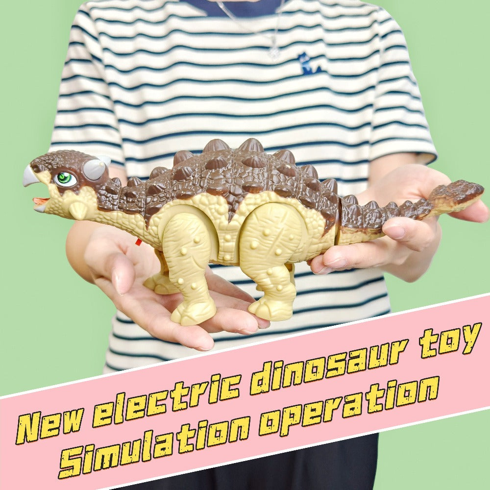 Walking Dinosaur Toy with Sound & Light, Realistic Triceratops & Dragon Dinosaur Figures for Kids