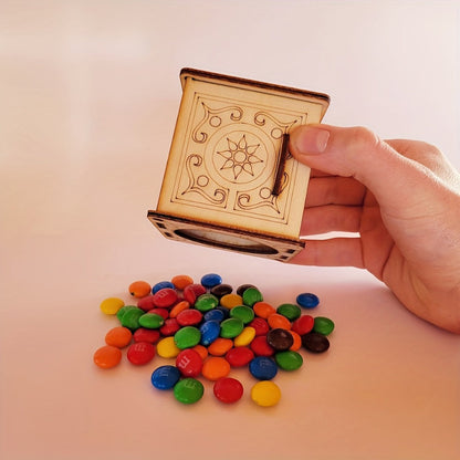 Wooden Magic Trick Set 4-Piece Kit, STEM Magic Puzzles with Sword Finger, Coin & Key Penetration