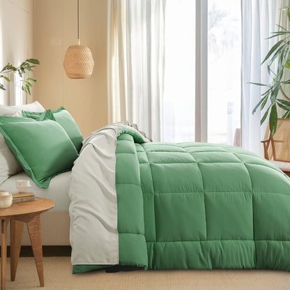 7 Piece Comforter Set Luxury Soft Fluffy Bedding All Season Bed in a Bag with Comforter Fitted Sheet Flat Sheet Pillowcases Hypoallergenic