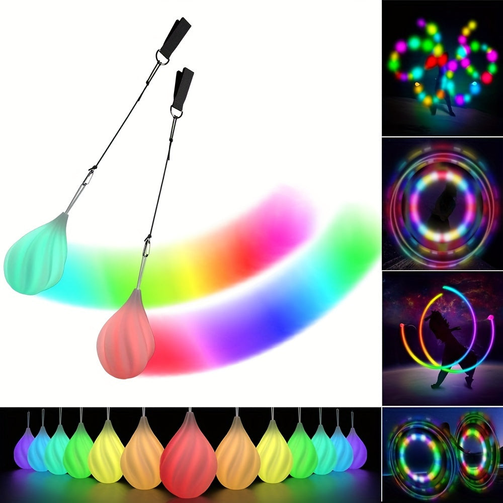 Glow Poi Balls LED Spinning Set 1 Pair with the Listed Color, Size or Set Options for Everyday Use