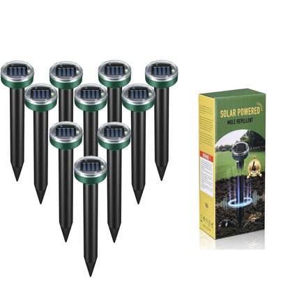 Solar Ultrasonic Pest Repeller Outdoor Rodent Stake for Yard Garden Farm Mole Snake Skunk Dog Device 2/4/6/10 Pack
