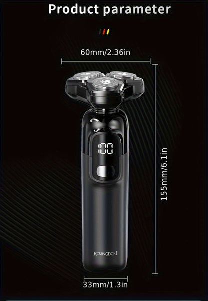 Rotary Shaver for Men 3-in-1 Cordless Rechargeable Electric Razor - Floating Head Wet Dry Shaver