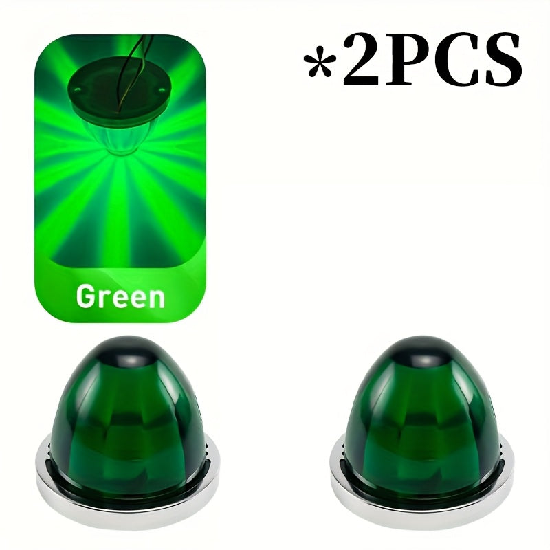 LED Side Marker Lights 2pcs Watermelon Shape Always-On Truck Side Indicator Lights Waterproof Easy Install for Semi-Trailers Boat Trailers