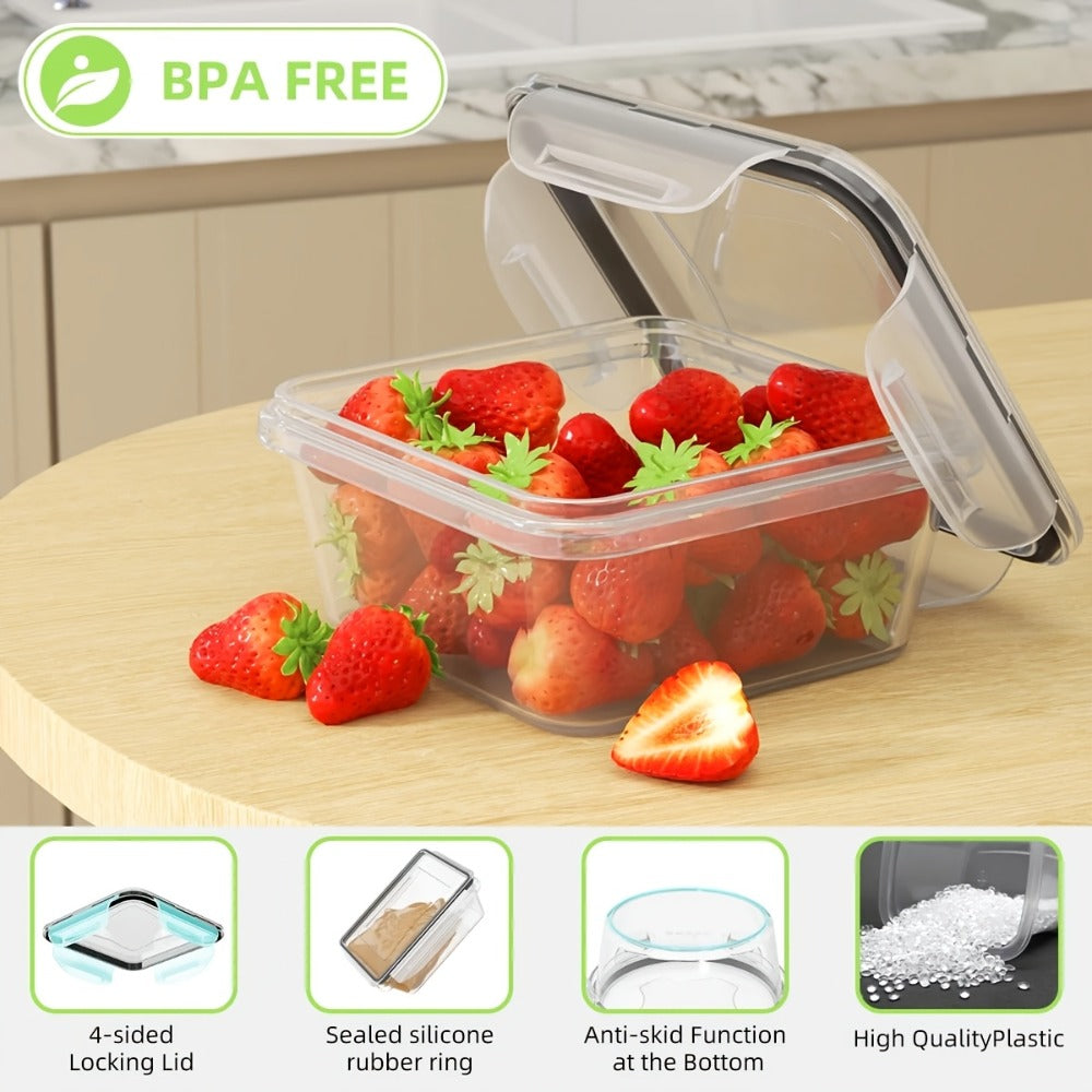 Food Storage Containers Set BPA-Free Airtight – Meal Prep Containers with Easy-Snap Lids Labels & Marker 24 48pcs Pantry Kitchen Organizer