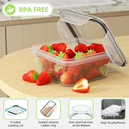 Food Storage Containers Set BPA-Free Airtight – Meal Prep Containers with Easy-Snap Lids Labels & Marker 24 48pcs Pantry Kitchen Organizer
