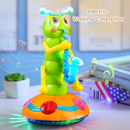 Caterpillar Saxophone Toy for Kids with LED Lights & Music - Electric Musical Instrument for Toddlers