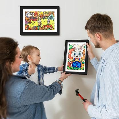 Kids Artwork Frames Front Opening Changeable 8.5x11 Inch Children Art Display Picture Frame for Drawing Crafts Photos Holds 130 Pieces Wood