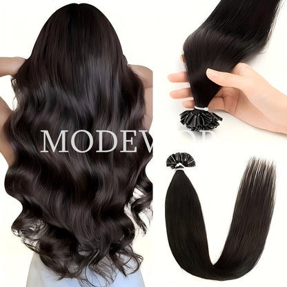 Remy Human Hair U Tip Keratin Extensions Straight Seamless Invisible Nail Tip Bond 50 Strands 12 14 16 18 20 Inch Natural Black Jet Black