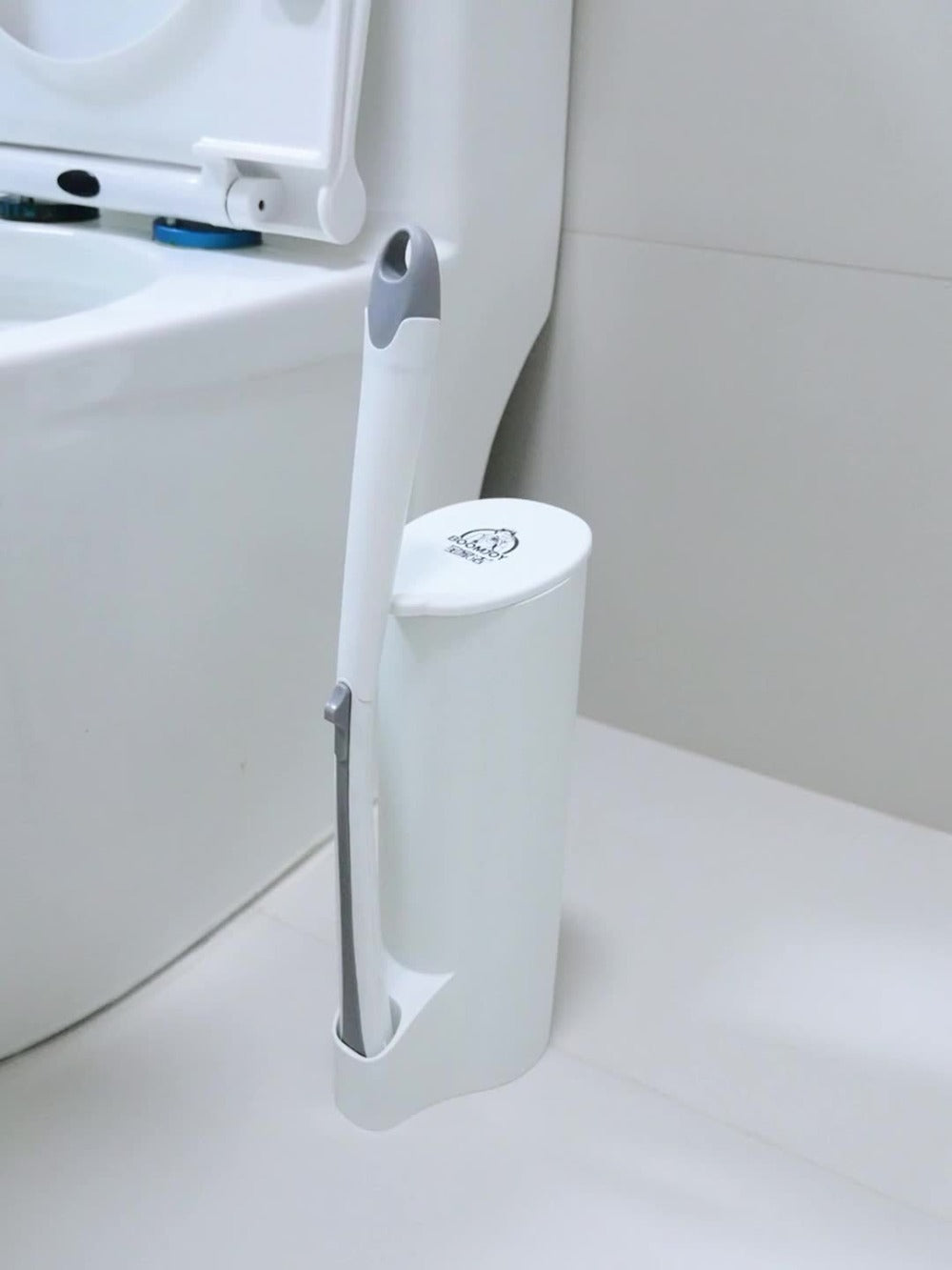 Disposable Toilet Brush Set with Refills & Holder - Wall Mounted or Floor Standing Toilet Cleaning System