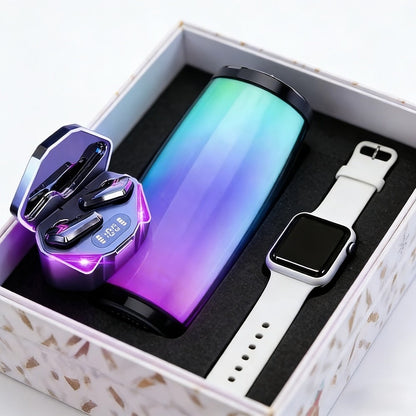 Gaming Headset Bundle Set Glowing LED Headphones Bluetooth Speaker Wireless Earbuds Surround for an Everyday Personal Care Routine