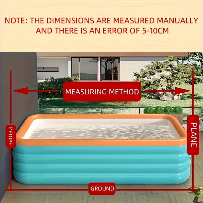 Inflatable Pool, Large Family Backyard Outdoor Summer Party Kids for Garden, Patio and Yard Use