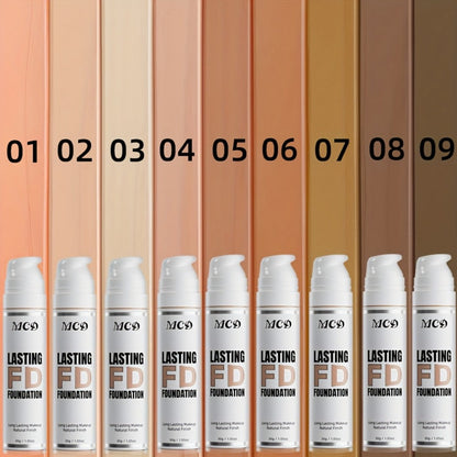 MCO Liquid Foundation Two-Bottle Set with Pump Dispensers and Nine Matching Shade-Code Pairs
