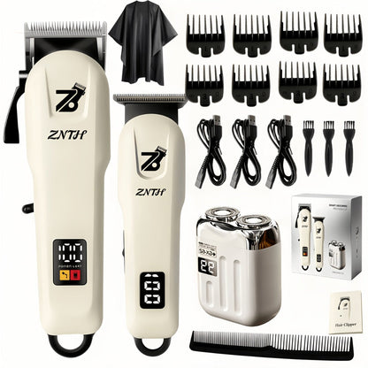 Professional Hair Clipper Kit 9-in-1 Trimmer for Haircut Bald Head Shaving LCD Display for Everyday Face, Beard and Body Grooming