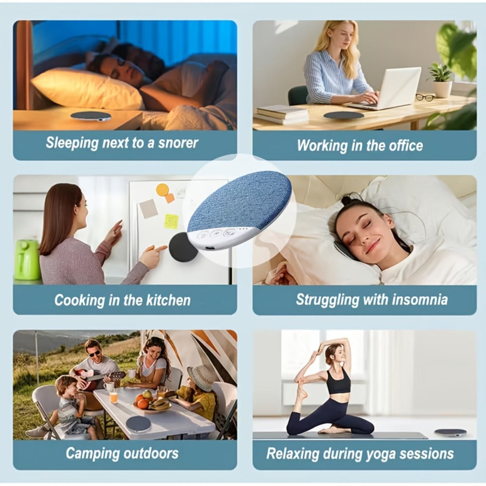 Sleep Pillow Speaker Wireless White Noise Machine with Rain Ocean Sounds, 2-Pack 49g Sleep Headphones
