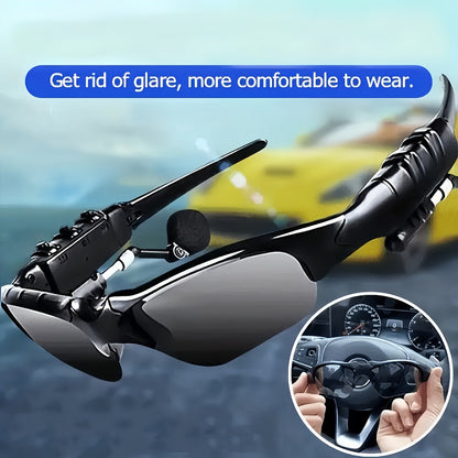 Open Ear Bluetooth Audio Glasses with Built-In Earbuds, Wireless Smart Sunglasses for Music & Hands-Free Calls