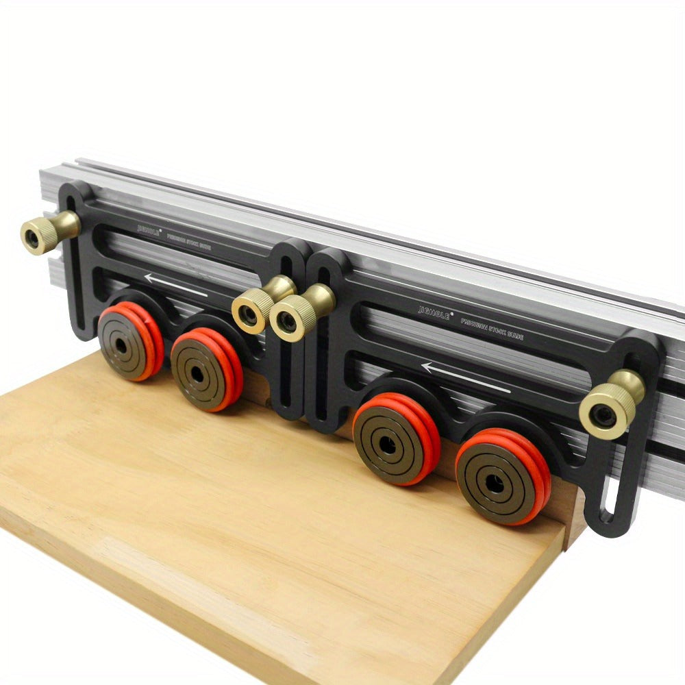 Feather Board Roller Guide for Table Saw, Aluminum Alloy One-Way Safety Stock Feeder with T-Track Mount