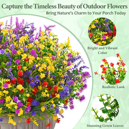 Artificial Flowers Multicolor Daisy Bundles in 9, 18, 27 or 36-Pack Options for Planter Displays