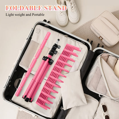 144 Peg Hair Extension Rack Freestanding Organizer with Divider Separator – Standing Braiding Hair Holder Display Stand for Salon Home