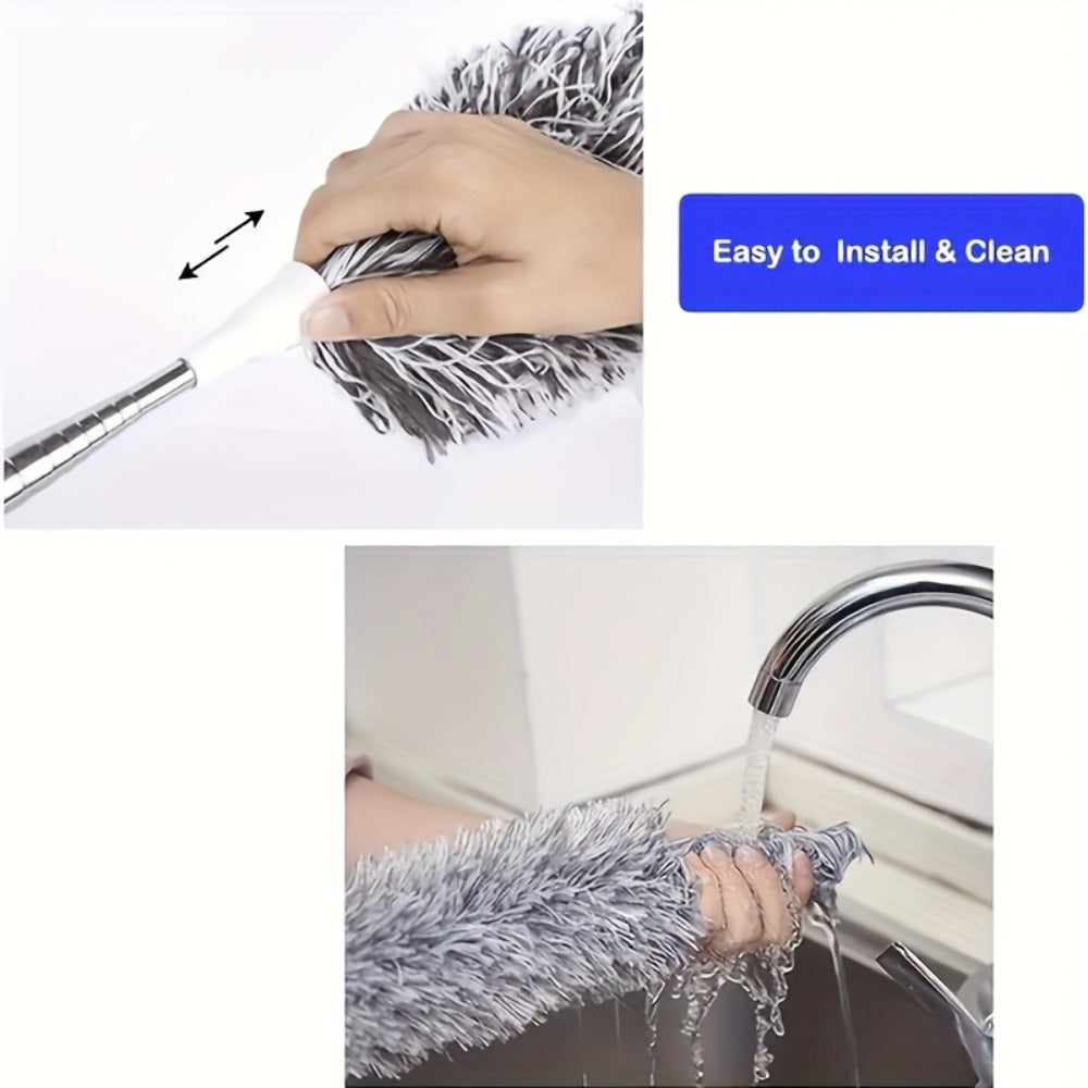 Ceiling Mop Adjustable Bendable Microfiber Duster Reusable High Reach Cleaning Tool for High for Entryways, Bedrooms and Living Spaces