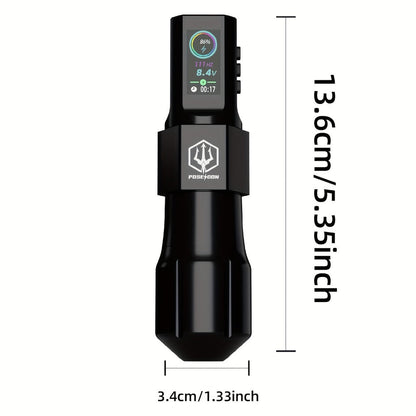 Professional Tattoo Machine Kit Wireless with LED Display - LTK08 Rotary Pen 20 Needles for Temporary Body Art, Festivals and Costumes