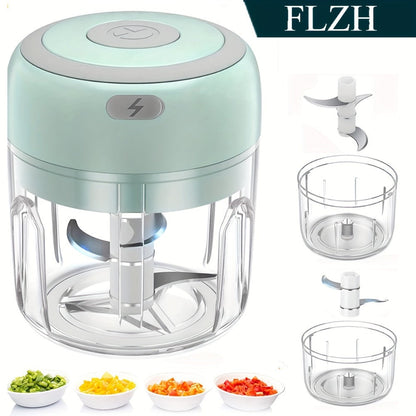 Mini Electric Garlic Chopper USB Rechargeable - Electric Food Chopper & Masher, Portable Garlic Crusher for Meat
