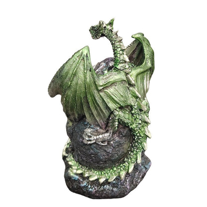 Dragon Figurine Statue Guarding Crystal Cave Polyresin Collectible Home Decor Sculpture Fantasy Dragon for Garden, Patio and Yard Use