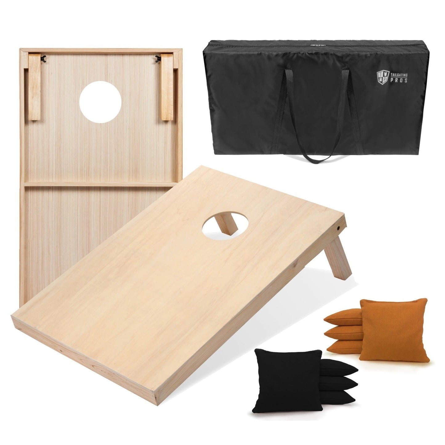 Regulation Cornhole Board Set 4x2 Solid Wood ACA Standard with 8 Bean Bags Carrying Case Tote Outdoor Yard Tailgate Party Game 13 Color