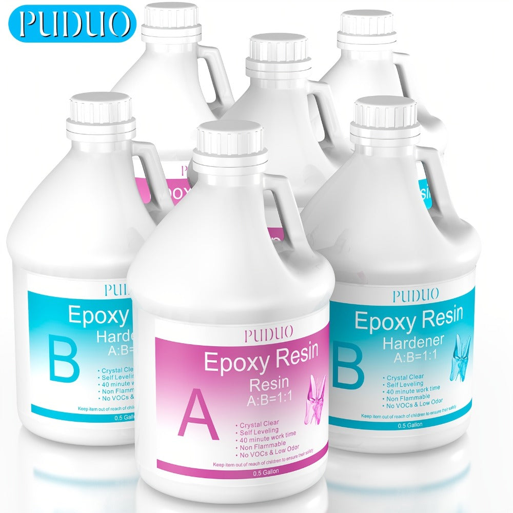 Ultra-Clear Epoxy Resin Kit 1 2 3 Gallon Fast Curing Bubble-Free Non-Yellowing for Entryways, Bedrooms and Living Spaces
