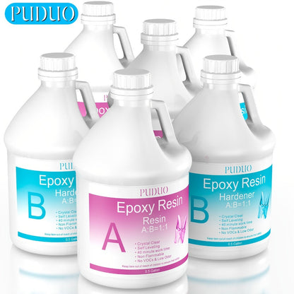 Ultra-Clear Epoxy Resin Kit 1 2 3 Gallon Fast Curing Bubble-Free Non-Yellowing for Entryways, Bedrooms and Living Spaces