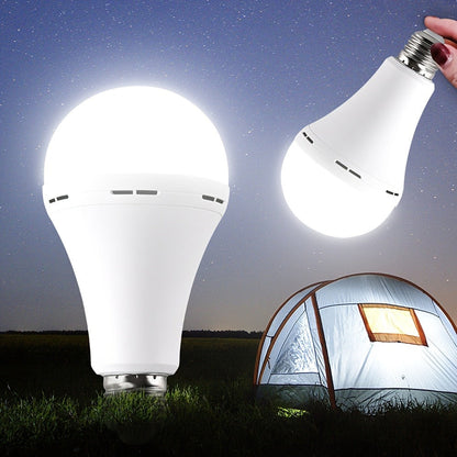 Rechargeable Emergency LED Light Bulb 12W 6500K 2000mAh with Polished Metal Finish for Home, Desk and Accent Lighting