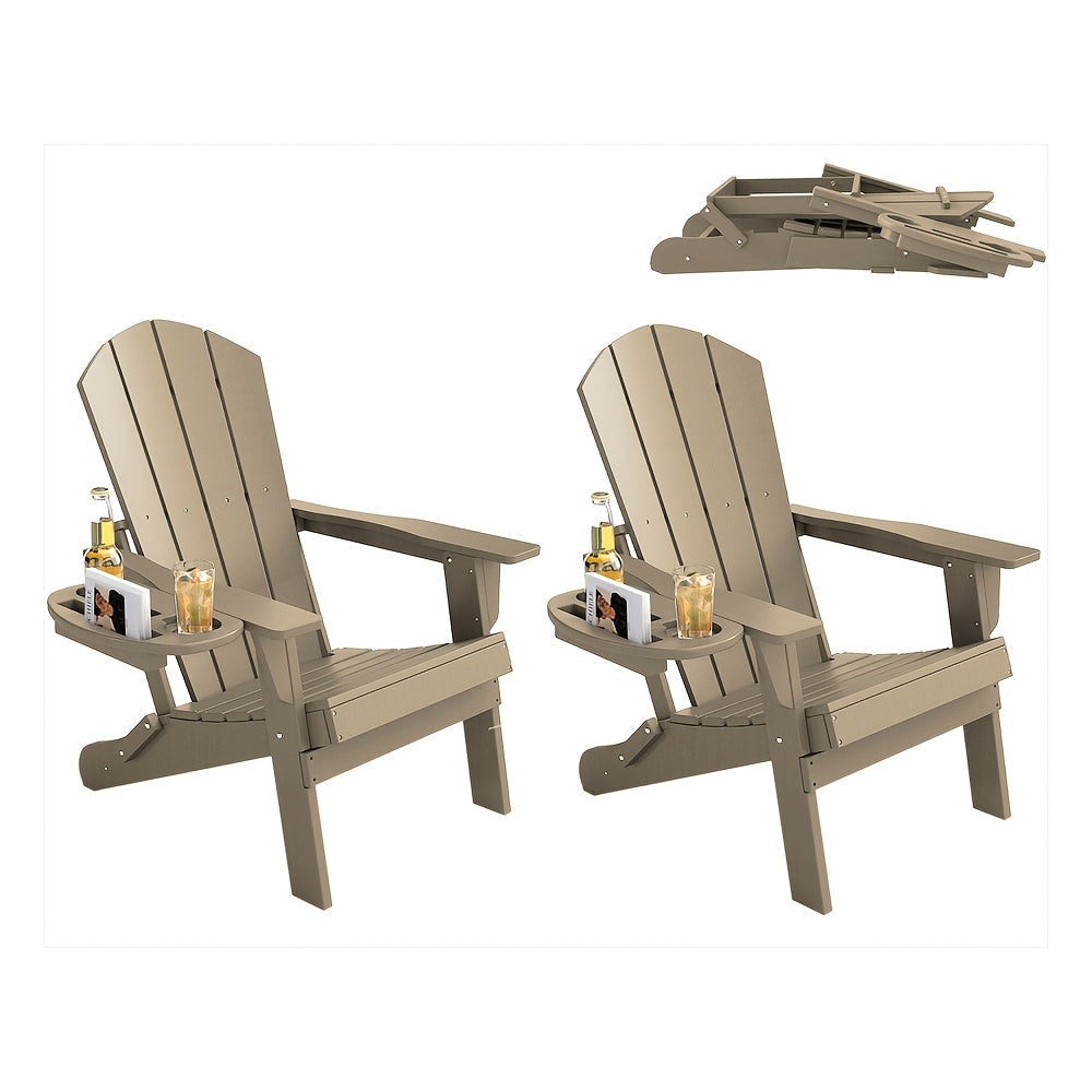 Adirondack Chair shown in the Without footrest - Wood color, 2pcs option