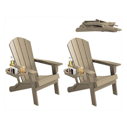 Adirondack Chair shown in the Without footrest - Wood color, 2pcs option