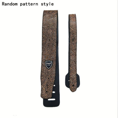 Adjustable Guitar Strap, Silvery, Adjustable, Genuine, Leather, Compatible for Supporting detail image - detail view 5