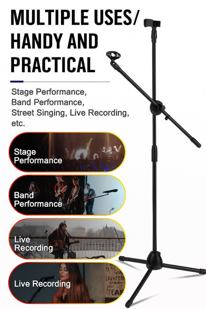 Adjustable Tripod Microphone Boom Stand for Studio, Podcast and Stage detail image - detail view 4