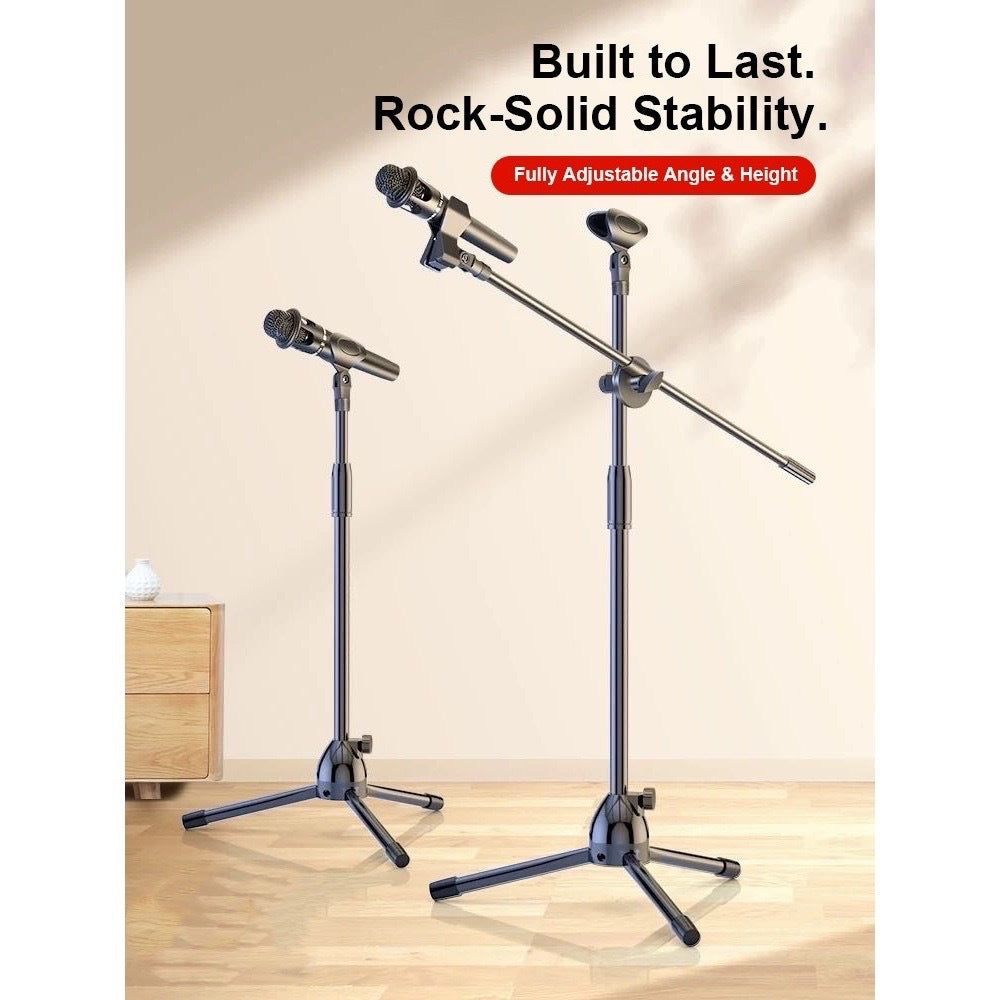 Adjustable Tripod Microphone Boom Stand for Studio, Podcast and Stage detail image - detail view 8