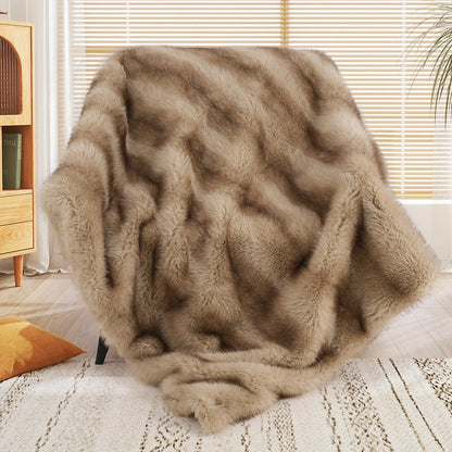 Faux Fur Throw Blanket 1060GSM Luxury – Super Soft Reversible Plush Mink Blanket for Bed Couch Sofa, Oversized Heavy Weight Cozy Blanket