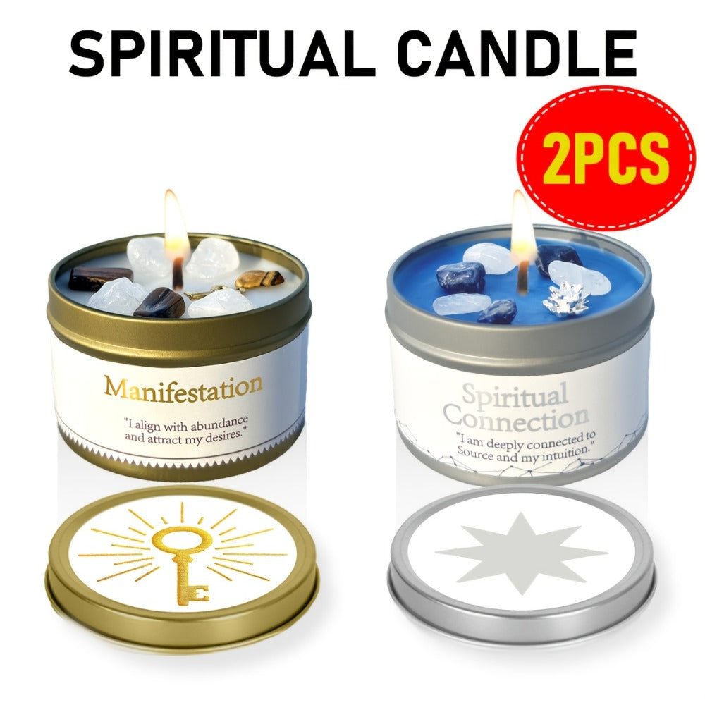 3oz Decorative Tin Candle or Two-Piece Crystal and Guidance Card Set with Multiple Label Pairings