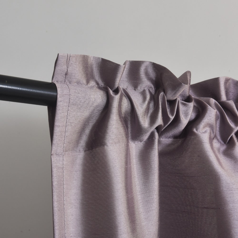 Three-Piece Faux Silk Window Curtain Set with Rod-Pocket Valance, Two 26 x 36-Inch Tiers and Eleven Colors