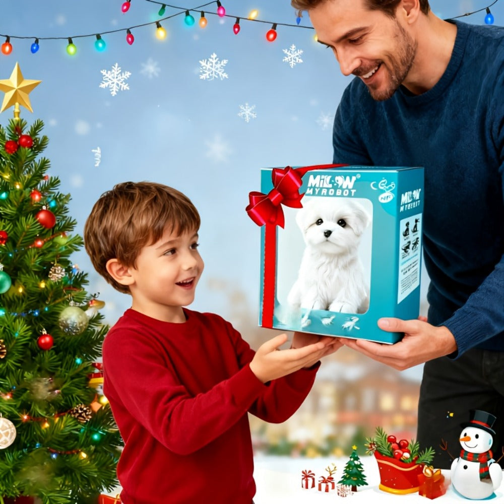 Plush Electric Puppy Toy That Walks & Barks, Interactive Electronic Pet with Plush & Gift Box, Parent-Child Companion