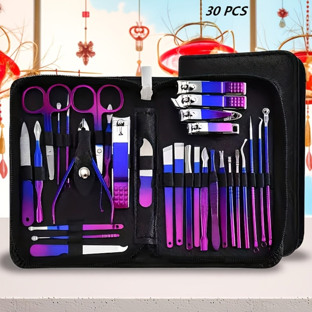 Manicure Set 9 18 30 60pcs Professional Nail Clipper Pedicure Kit Portable Travel Grooming Tools – Cuticle Trimmer Nail File Nail Care Gift
