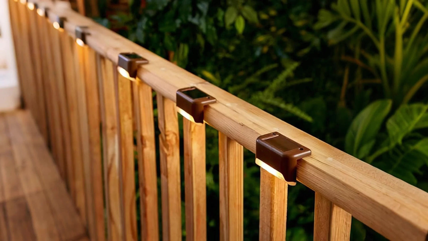 Solar Step Lights IP65 Waterproof – LED Deck Lights for Outdoor Stairs, Fence & Pathway, Auto On/Off Dusk to Dawn