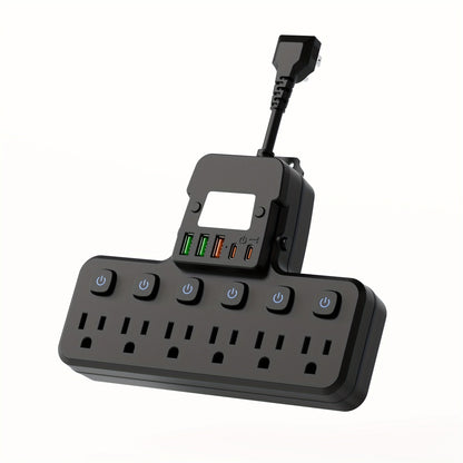 Desktop Power Strip 11-in-1 with 6 AC Outlets 3 USB-A 2 USB-C Ports 6 Individual Switches for an Everyday Personal Care Routine