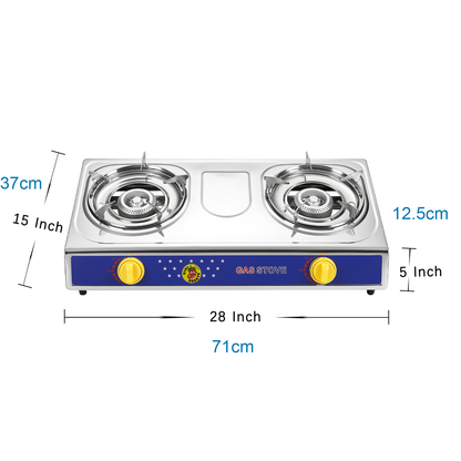Propane Camping Stove Single & Double Burner, Stainless Steel Gas Cooker with Auto Ignition for Outdoor Cooking