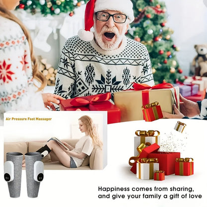 Air Compression Leg Massager, Cordless Calf & Foot Massager with 3 Intensity Levels for Legs, Thighs