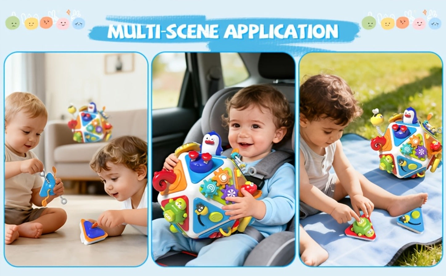 21-in-1 Toddler Busy Board Activity Cube, Early Educational Sensory Toy for Boys & Girls Ages 1-3