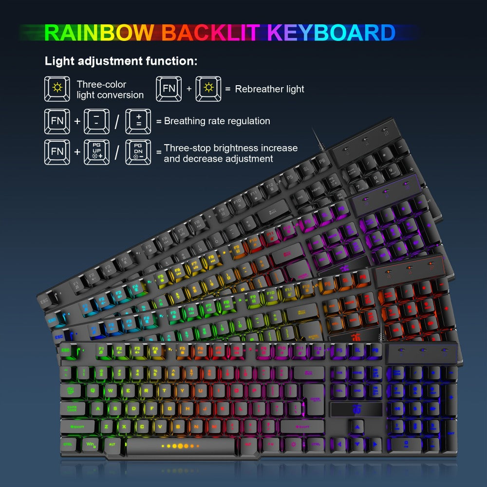 Gaming Keyboard and Mouse Combo 4-in-1 Wired Gaming Set with Headset Mouse Pad for PC Xbox PS4 for an Everyday Personal Care Routine