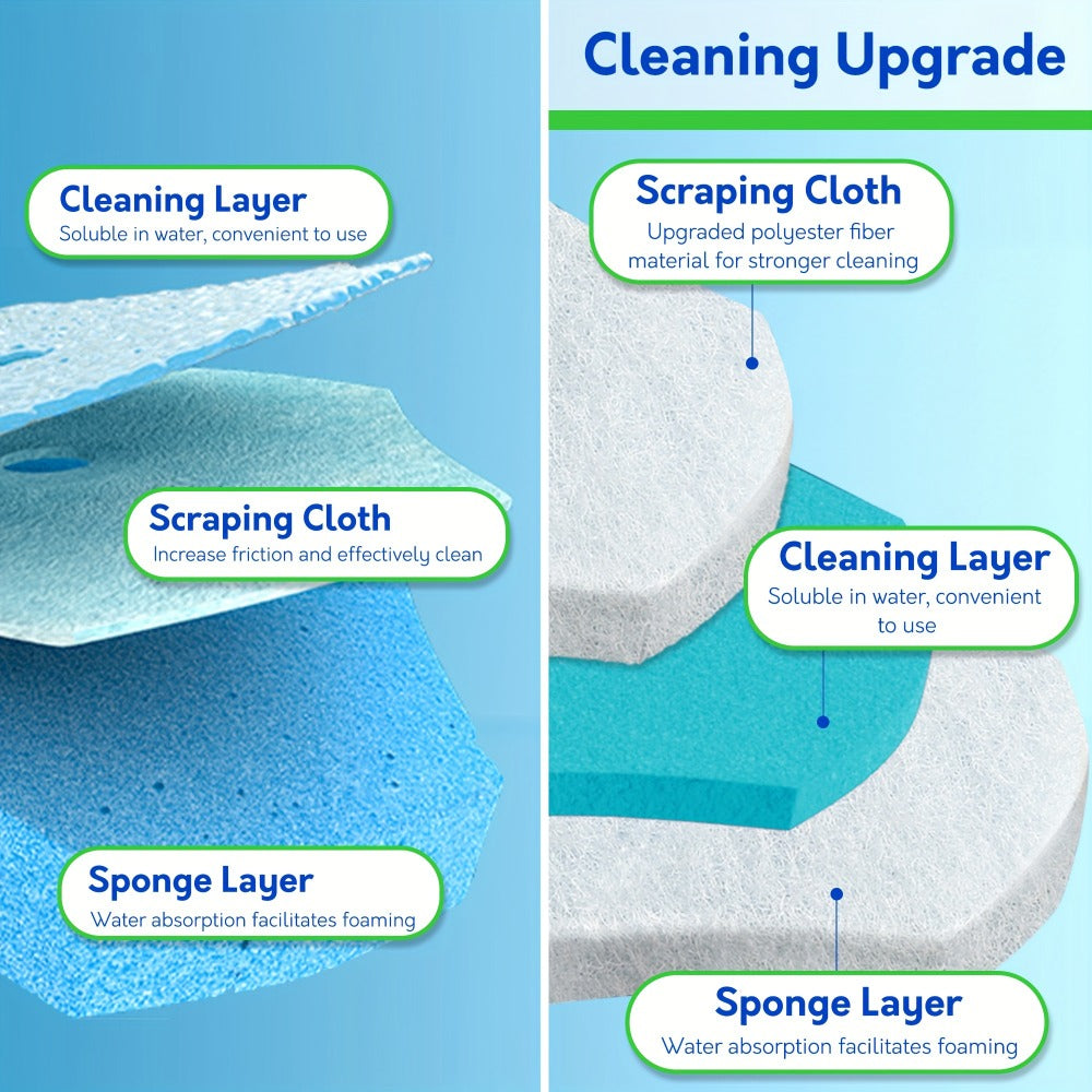 Disposable Toilet Brush Set with Refills & Holder - Wall Mounted or Floor Standing Toilet Cleaning System