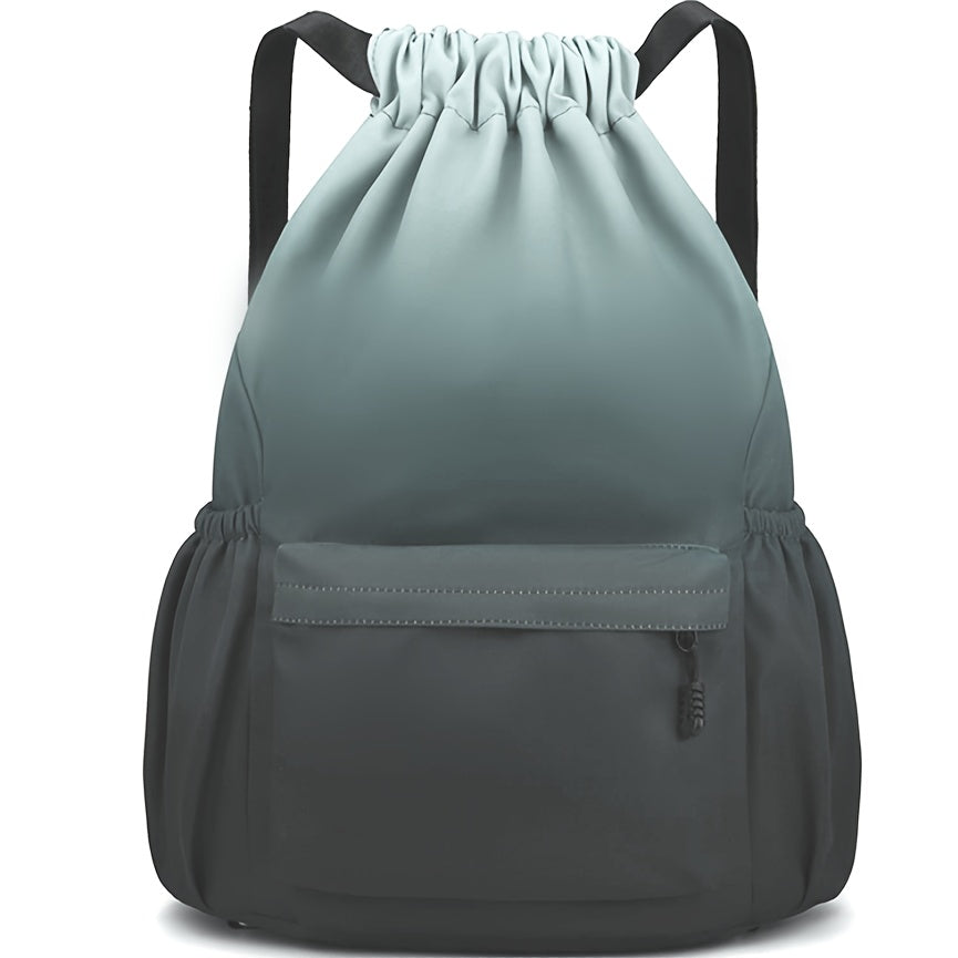 Drawstring Backpack Gym Bag – Large Capacity Nylon Cinch Sack with Strap Pocket, Lightweight Training & Outdoor Travel Bag for Men Women | 4