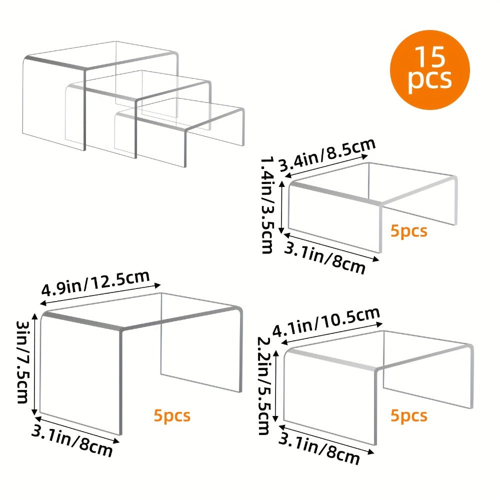 Clear Acrylic Risers Display Stands Set Funko Pop Cupcake Jewelry for Entryways, Bedrooms and Living Spaces
